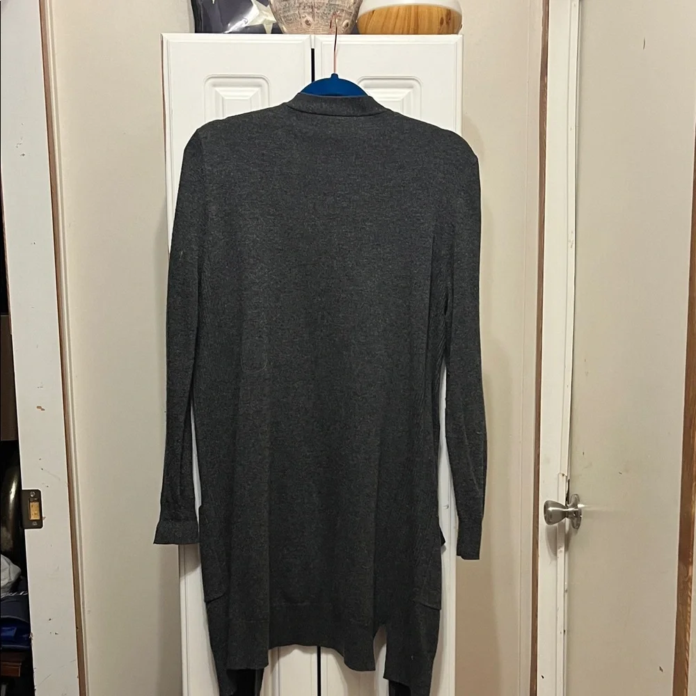 Matty M Charcoal Open-Front Long Cardigan - Picture 3 of 3